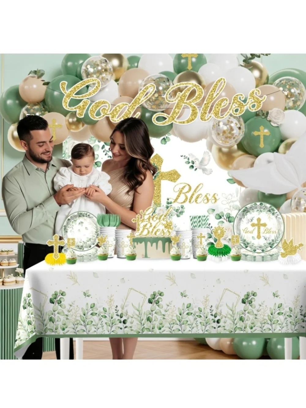 294pcs Baptism Decorations
